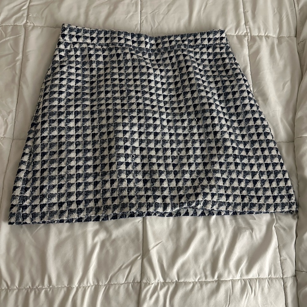 Blue and white Loft skirt
